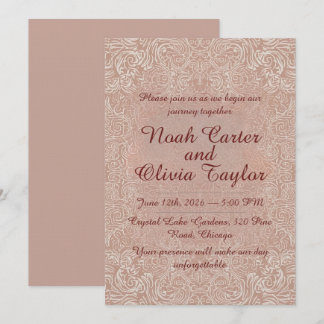 Faire invitation de mariage au laçage rose