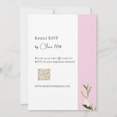 Faire invitation de mariage au lys blanc rose tend (Dos)