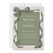 Faire invitation de mariage au ruban vert sauge él