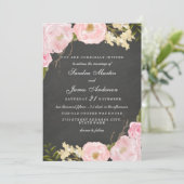 Faire invitation de mariage au tableau noir floral (Debout devant)