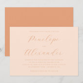 Faire invitation de mariage au ton pêche (Devant / Derrière)