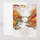 Faire invitation de mariage automnal avec feuilles (Devant / Derrière)