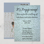 Faire invitation de mariage aux feuilles délicates (Devant / Derrière)