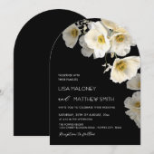 Faire invitation de mariage aux fleurs blanches (Devant / Derrière)