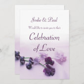 Faire invitation de mariage aux fleurs de lilas et (Devant / Derrière)