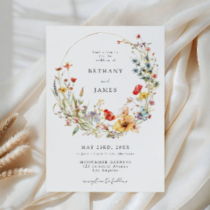 Faire invitation de mariage aux fleurs sauvages fa