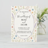 Faire invitation de mariage aux fleurs sauvages ro (Debout devant)