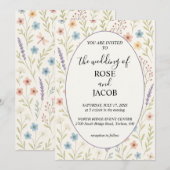 Faire invitation de mariage aux fleurs sauvages ro (Devant / Derrière)