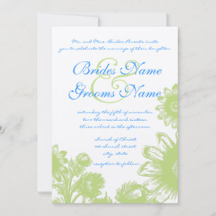Faire invitation de mariage aux fleurs vintage élé