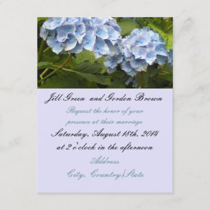 Faire invitation de mariage aux hortensias bleus