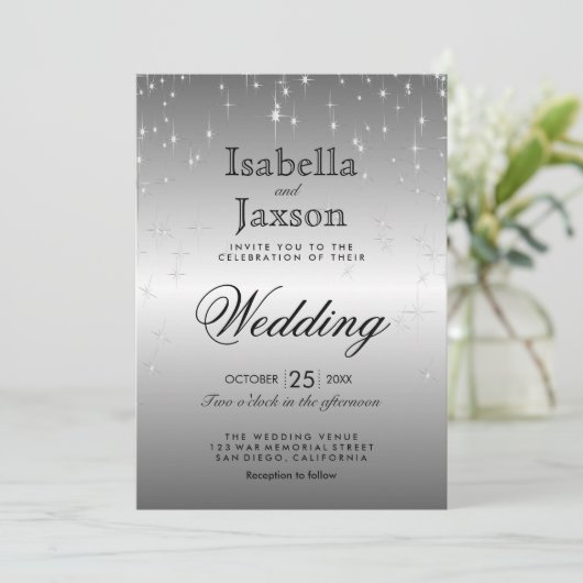 Faire invitation de mariage aux lumières étoile ar (Debout devant)