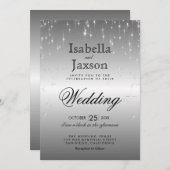 Faire invitation de mariage aux lumières étoile ar (Devant / Derrière)