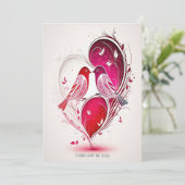 Faire invitation de mariage aux oiseaux romantique (Debout devant)