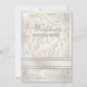 Faire invitation de mariage aux tourbillons beige  (Devant)