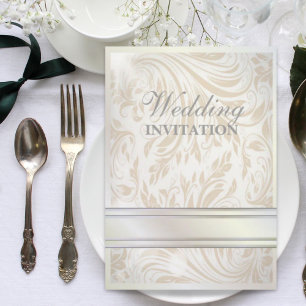 Faire invitation de mariage aux tourbillons beige 