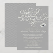 Faire invitation de mariage avec Anémone, gris (Devant / Derrière)
