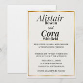 Faire invitation de mariage avec bordure dorée | M (Devant / Derrière)