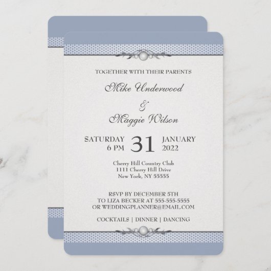 Faire invitation de mariage avec bordure élégante (Devant / Derrière)