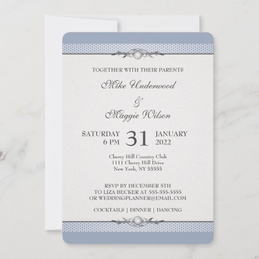 Faire invitation de mariage avec bordure élégante (Devant)