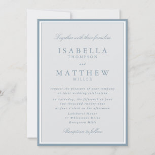 Faire Invitation de Mariage avec Cadre Bleu Élégan