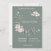 Faire invitation de mariage blanc et vert (Devant)