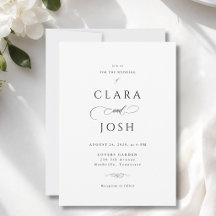 Faire invitation de mariage blanc noir écriture