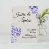 Faire invitation de mariage bleu (Debout devant)