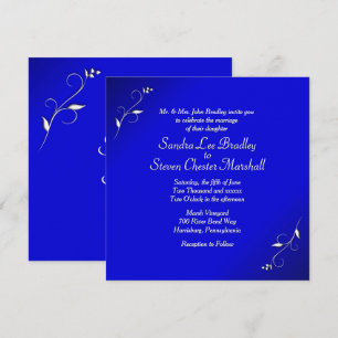 Faire invitation de mariage bleu