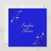 Faire invitation de mariage bleu (Dos)