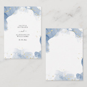 Faire invitation de mariage bleu et or minimaliste