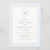 Faire invitation de mariage bleu et sauge avec mon (Devant)