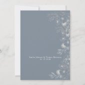 Faire invitation de mariage bleu poussiéreux (Dos)