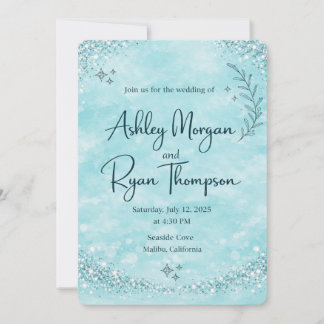 Faire invitation de mariage – Blue Sparkle