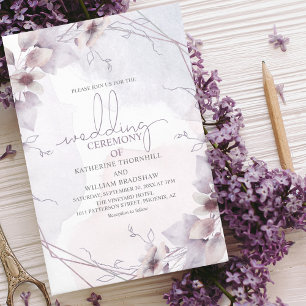 Faire invitation de mariage bohème floral rose élé