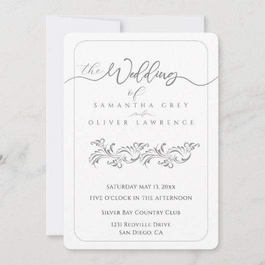 Faire invitation de mariage bohème minimaliste (Devant)