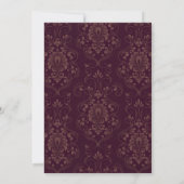 Faire invitation de mariage bordeaux et or (Dos)
