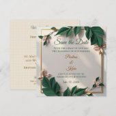 Faire invitation de mariage botanique (Devant / Derrière)
