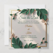 Faire invitation de mariage botanique (Devant)