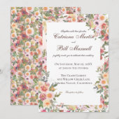 Faire invitation de mariage botanique floral (Devant / Derrière)