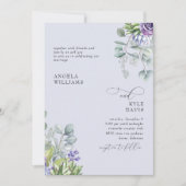 Faire invitation de mariage botanique lavande (Devant)