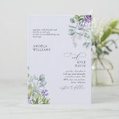 Faire invitation de mariage botanique lavande (Debout devant)