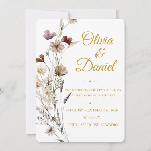 Faire Invitation de Mariage Botanique | Romantique (Devant)