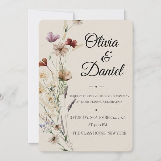 Faire Invitation de Mariage Botanique | Romantisme (Devant)