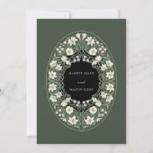 Faire invitation de mariage botanique thème vert é (Dos)