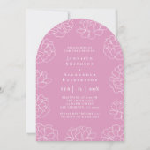 Faire invitation de mariage botanique violet (Devant)