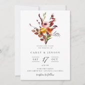 Faire invitation de mariage bouquet aquarelle auto (Devant)