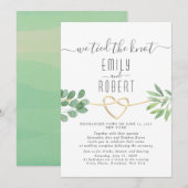 Faire invitation de mariage calligraphie et verdur (Devant / Derrière)