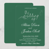 Faire invitation de mariage calligraphié minimalis (Devant / Derrière)