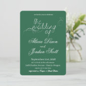 Faire invitation de mariage calligraphié minimalis (Debout devant)