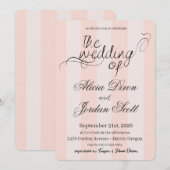 Faire invitation de mariage calligraphié minimalis (Devant / Derrière)